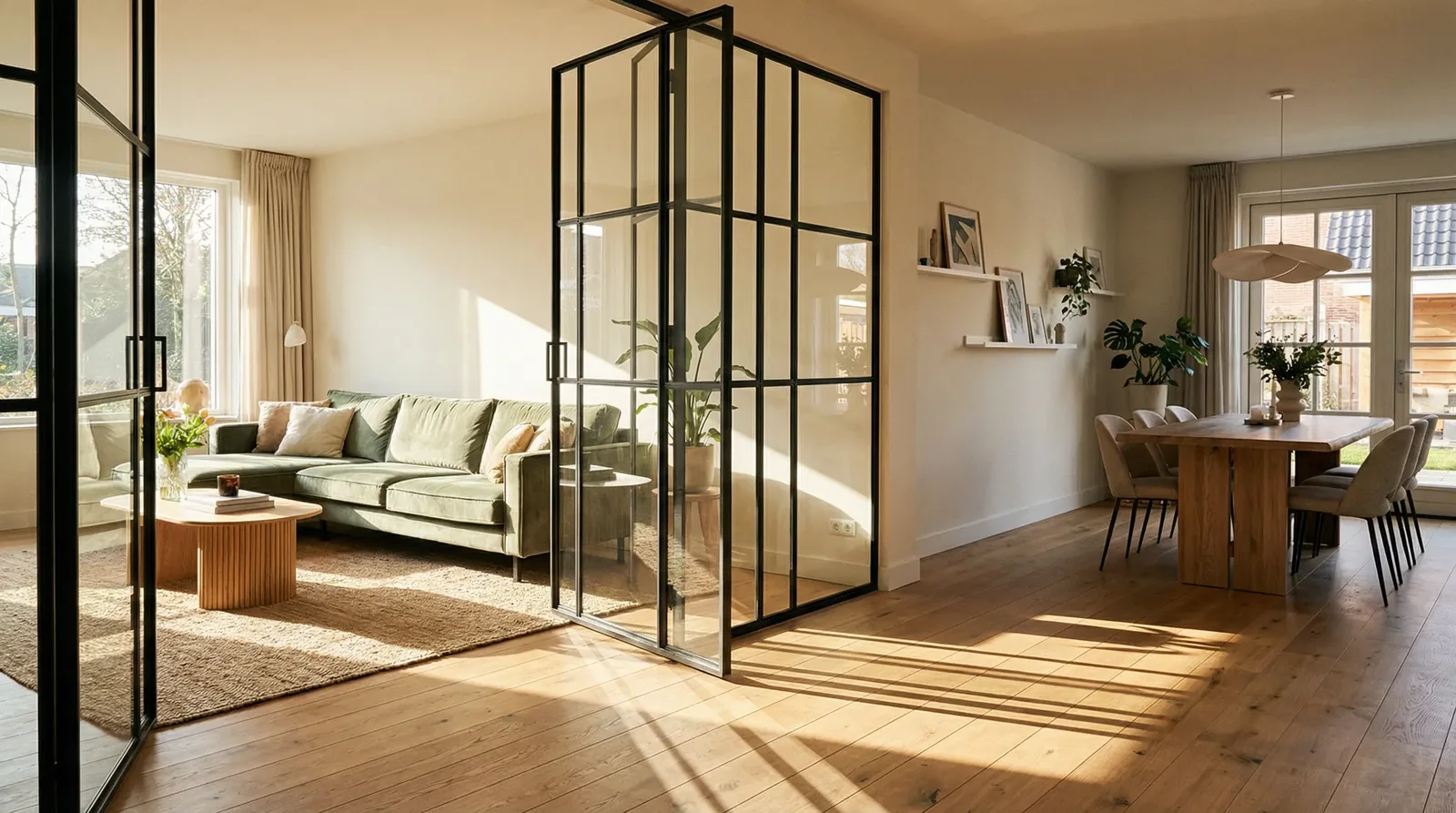 Stalen deur in modern interieur